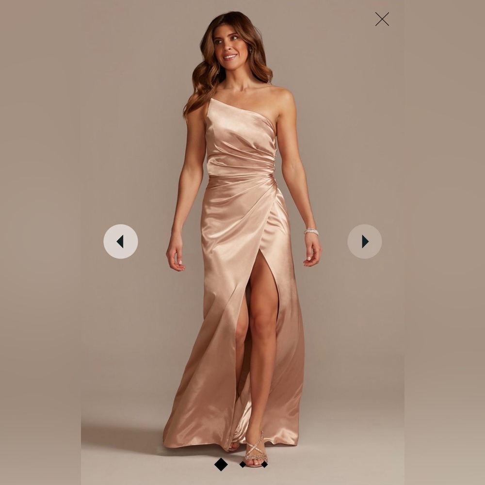 Elegant One-Shoulder Satin Dress (Bridesmaid dress)